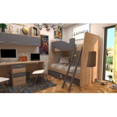 Κουκέτα με ημίδιπλο κάτω κρεβάτι μοντέλο Ζάκυνθος!